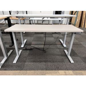 Grey Laminate Height Adjustable Desk - 60" W x 30" D