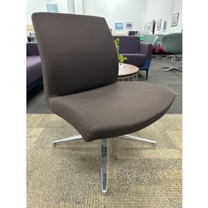 Source International Defign Mid Back Lounge Chair (Brown/Chrome)