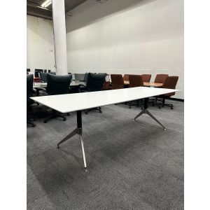 8' White Rectangular Conference Table