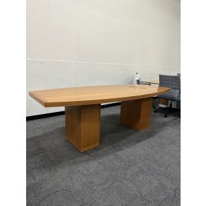 8' Maple Boat Shaped Conference Table
