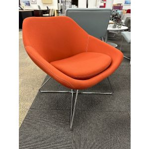 Allermuir Open Lounge Chair (Orange/Chrome)