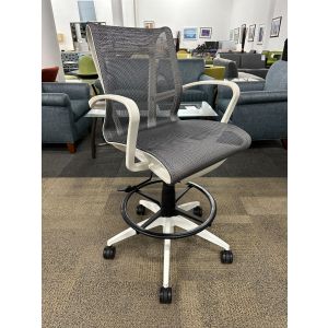9 to 5 Cydia Task Chair w/ Arms (Grey/White)