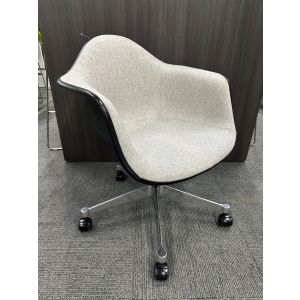 Herman Miller Eames Molded Upholstered Arm Chair with Task Base