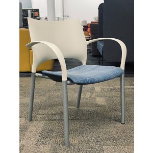 Keilhauer Loon Mobile Side Chair (Soft White/Blue Web)