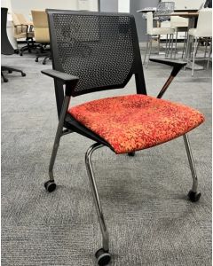 Haworth Very Mobile Side Chair (Black/Red Grid)