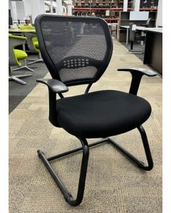 Pre-Owned Aura Sled Base Side Chair (Black Mesh)
