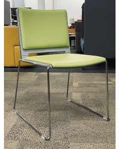 Green Vinyl Stack Chair (Green/Chrome)