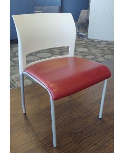 Premium Pre-Owned Steelcase Move Cafe Chair (Red Clay/Arctic White)