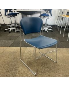 KI Perry Stack Chair (Blue/Chrome)